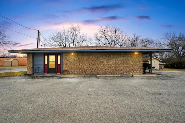 view of single story home