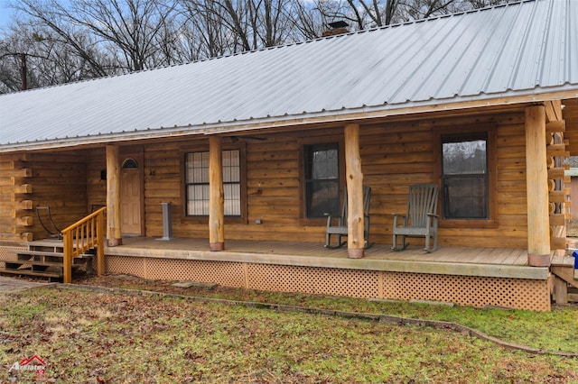 exterior space with a porch