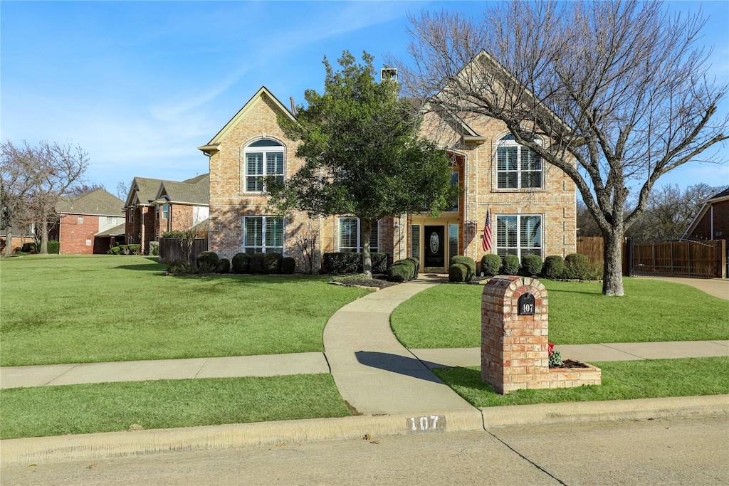 view of front property with a front yard