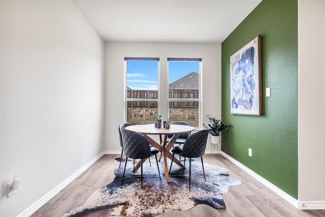 dining area featuring light hardwood / wood-style floors