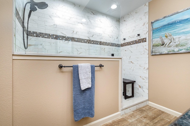 bathroom with walk in shower