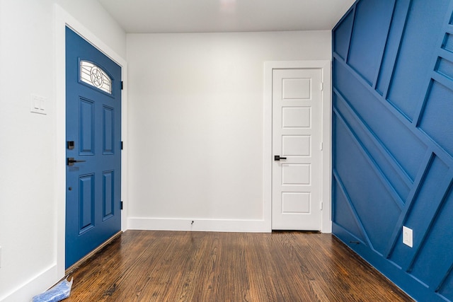 entrance foyer with dark wood-type flooring