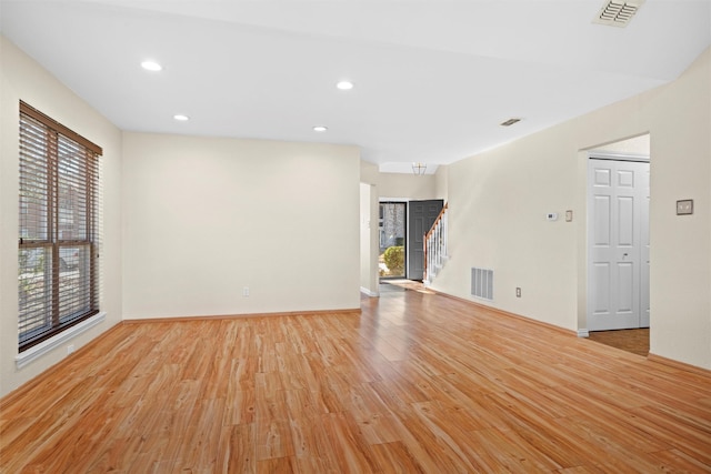 empty room featuring light hardwood / wood-style flooring