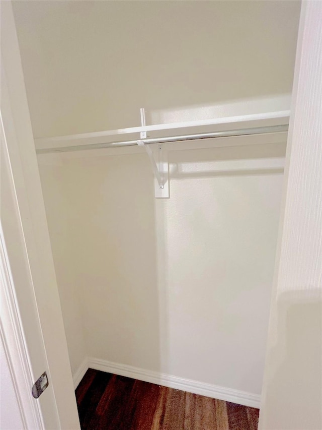 spacious closet featuring hardwood / wood-style flooring