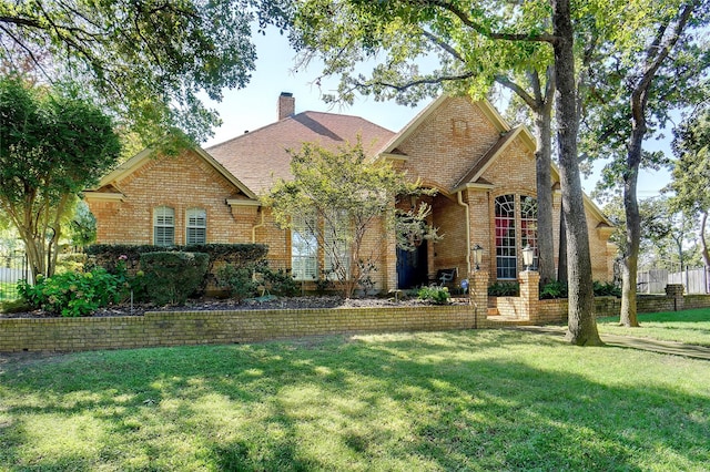 view of front of property featuring a front yard