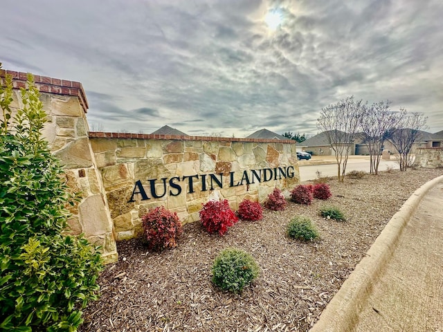 view of community sign