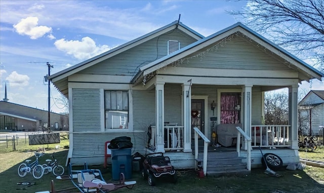 bungalow-style house featuring a porch