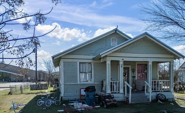 bungalow featuring covered porch