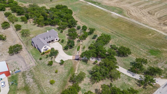 aerial view with a rural view