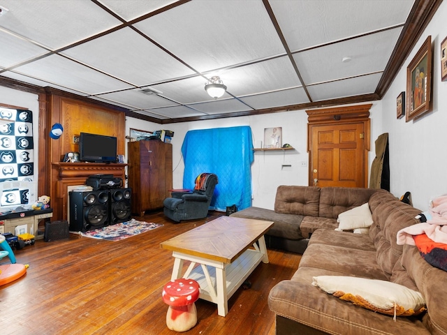 living room featuring hardwood / wood-style floors