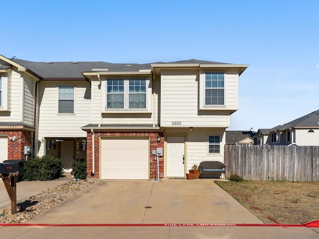 view of property with a garage