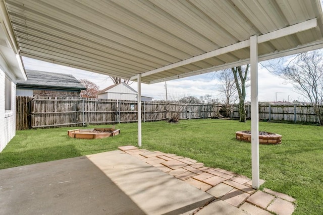 view of patio with a fenced backyard