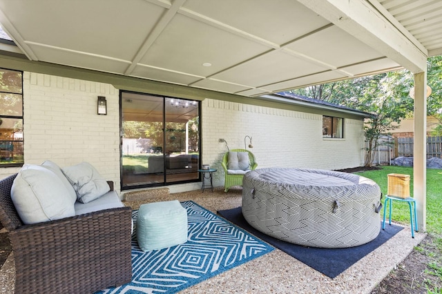 view of patio featuring an outdoor hangout area