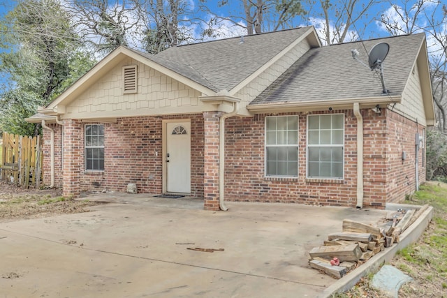 view of front of home with a patio