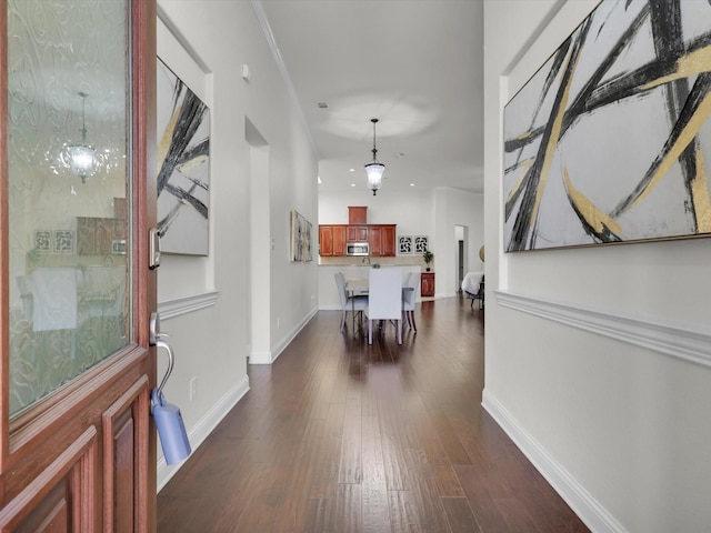 entrance foyer featuring dark hardwood / wood-style flooring