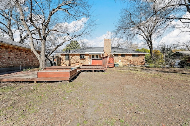 view of yard with a deck