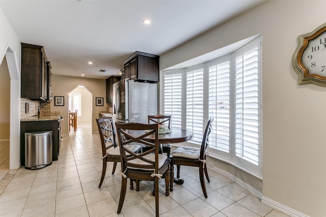 view of tiled dining room