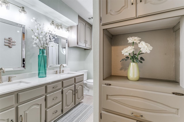 bathroom with vanity and toilet