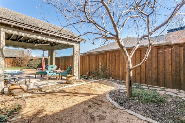 view of yard featuring a gazebo and a patio