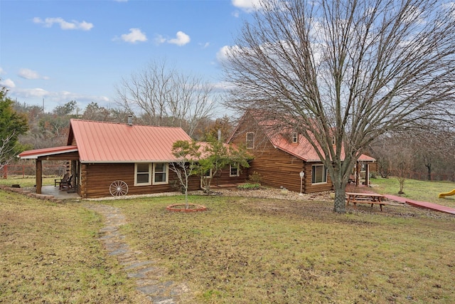 exterior space featuring a yard