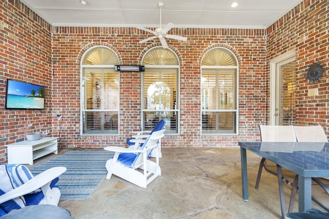 view of patio / terrace with ceiling fan