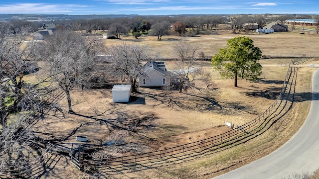 drone / aerial view with a rural view