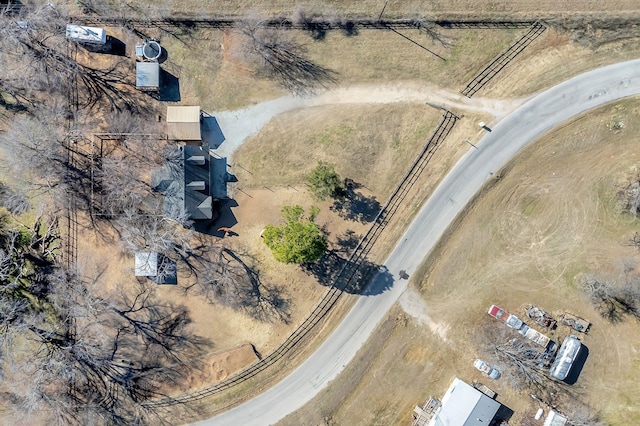 drone / aerial view with a rural view