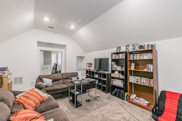 interior space with vaulted ceiling