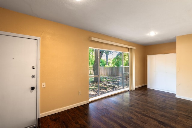 interior space featuring dark hardwood / wood-style flooring