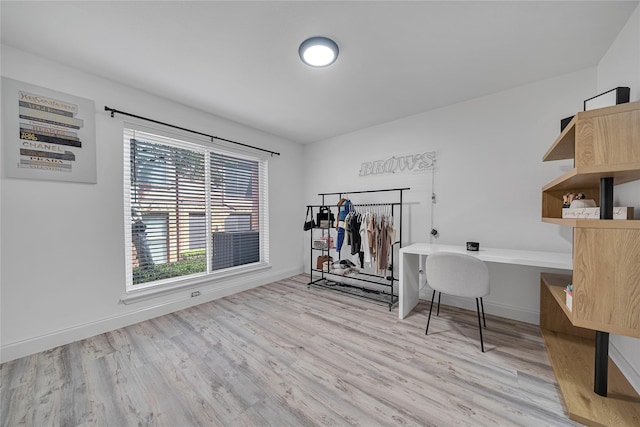 office space featuring light wood-type flooring