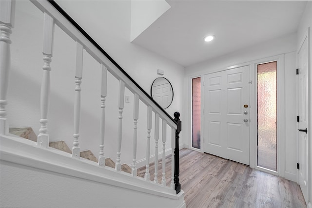 foyer featuring light hardwood / wood-style floors