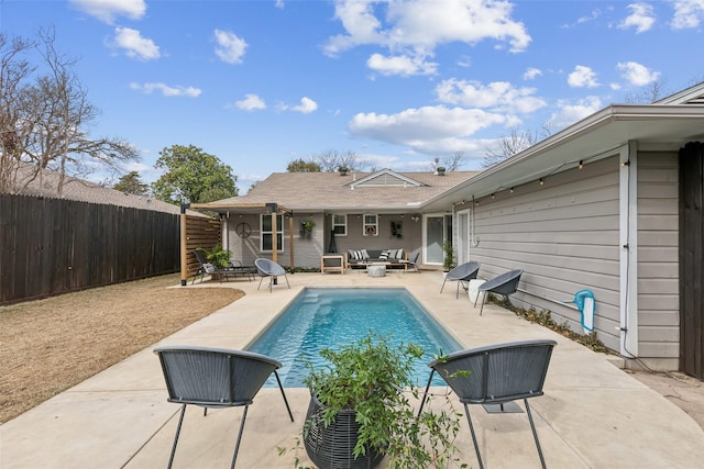 view of pool with an outdoor hangout area and a patio