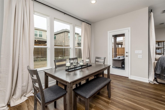 dining room featuring dark hardwood / wood-style floors