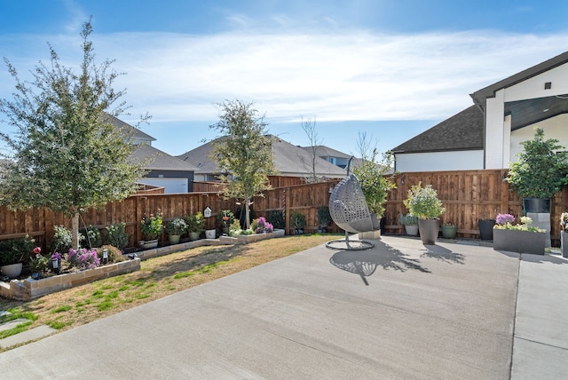 view of patio featuring a fenced backyard