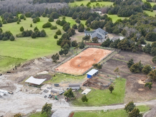 aerial view with a rural view