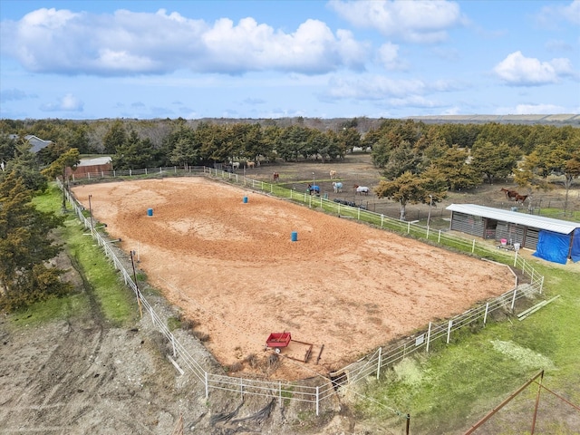 bird's eye view featuring a rural view