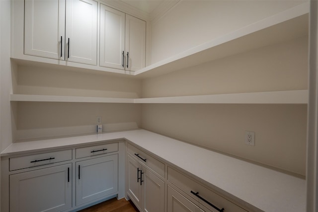 bar with white cabinets