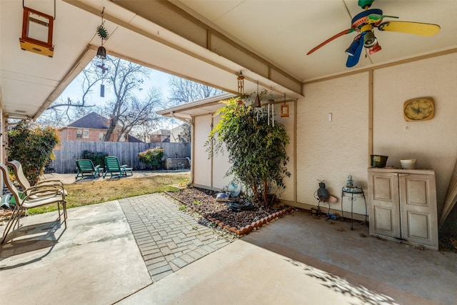 view of patio with ceiling fan