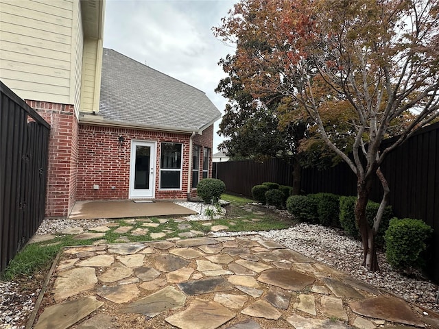 view of patio featuring a fenced backyard