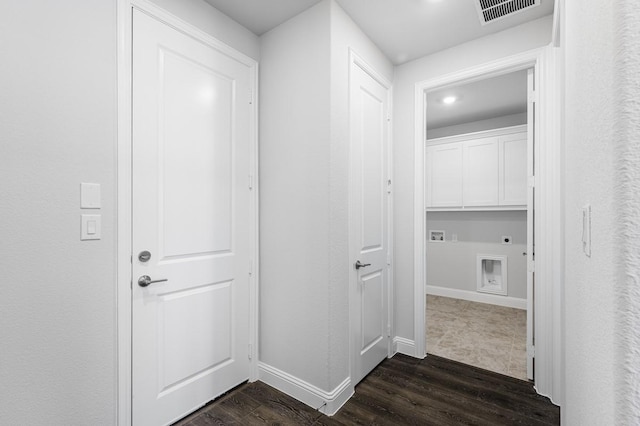 1533 Ginger Ln, Argyle, TX 76226 - hallway featuring dark wood finished floors and baseboards