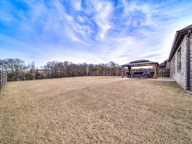 view of yard featuring a gazebo