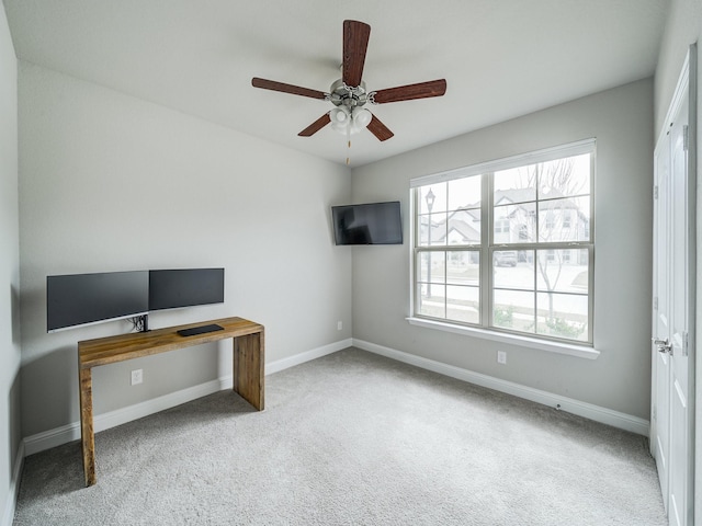 3124 Creek Meadow Dr, Anna, TX 75409 - unfurnished office featuring carpet floors, baseboards, and a ceiling fan