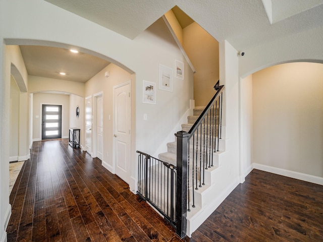 3124 Creek Meadow Dr, Anna, TX 75409 - entrance foyer featuring hardwood / wood-style flooring, baseboards, and arched walkways