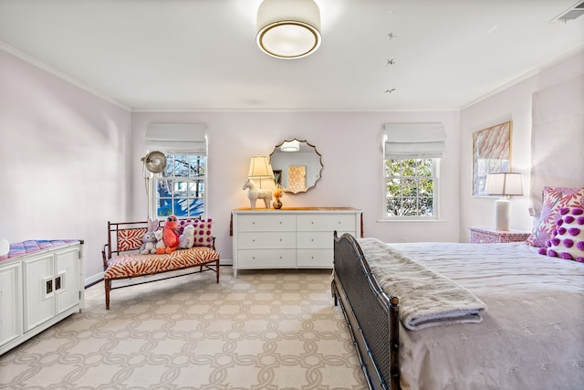 bedroom featuring crown molding