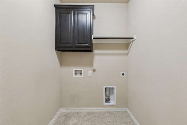 clothes washing area with hookup for an electric dryer, hookup for a gas dryer, and hookup for a washing machine