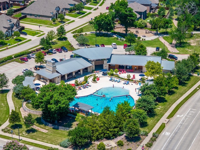 7400 E Fork Ln, Mckinney, TX 75071 - aerial view of residential area featuring a pool