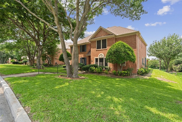 view of front of home with a front yard