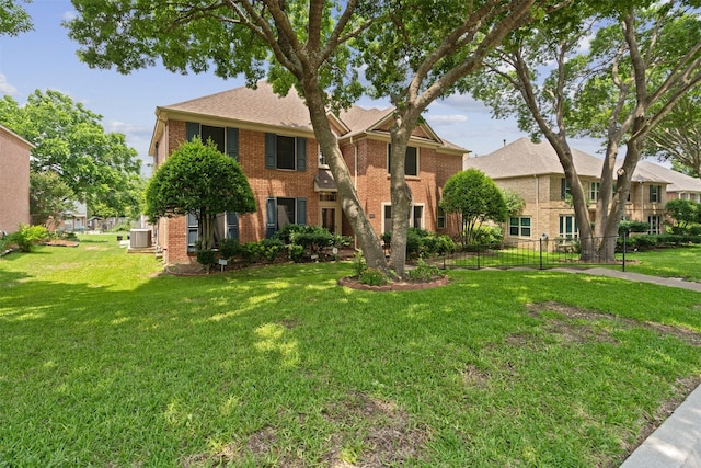 view of front of property with a front lawn