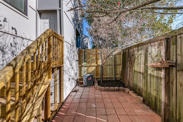 view of patio / terrace with central AC unit