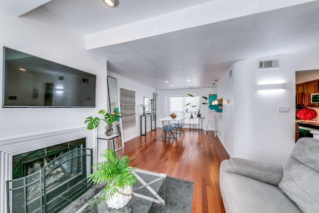 living room featuring hardwood / wood-style floors